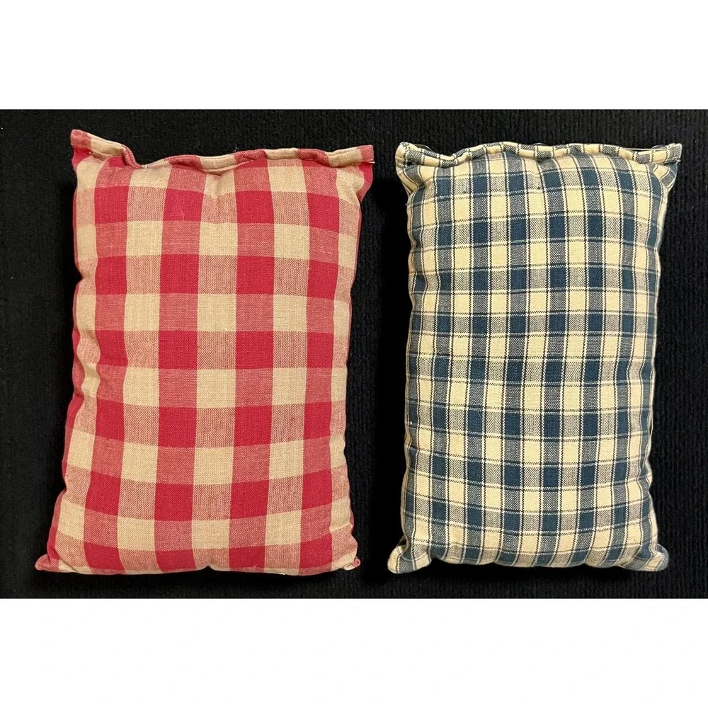 Christmas Plaid Throw Pillows Set 2‎ Snowman Santa Rectangular Country Decor
